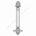 М56x900  Болт фундаментный тип 2.2 с анкерной плитой